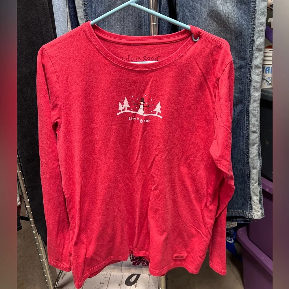 Womens Life is Good long sleeved T-shirt size L - Picture 1 of 4